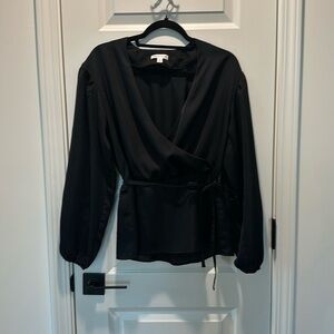 PROLOGUE | Black Wrap Peplum Blouse